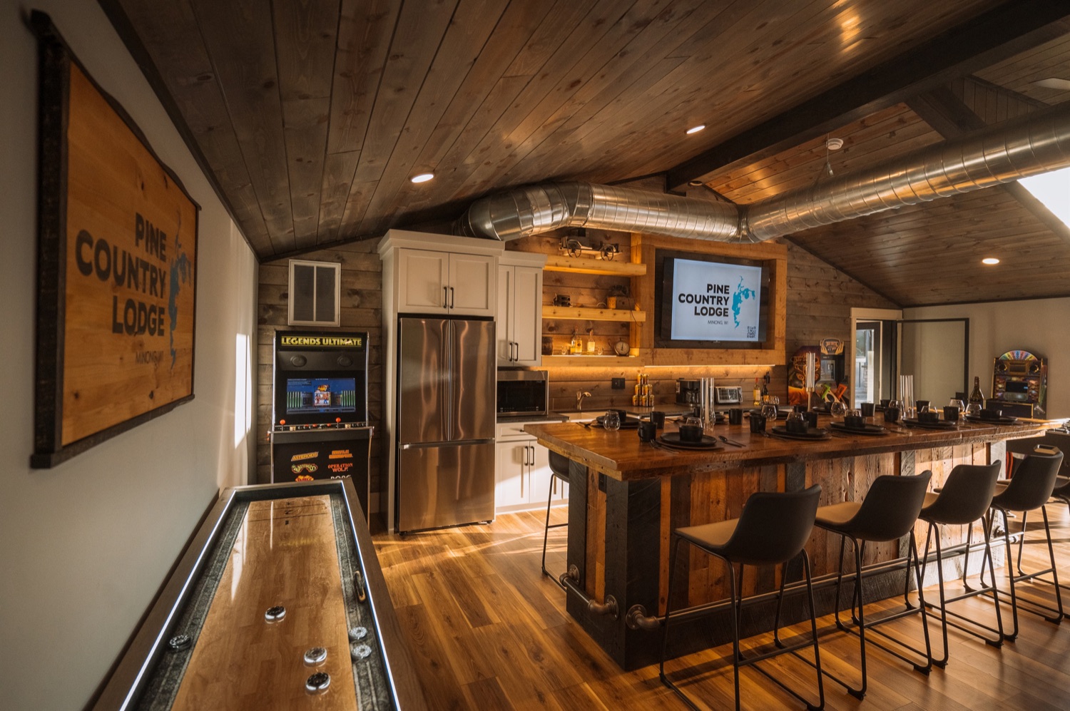 The clubhouse bar and arcade area