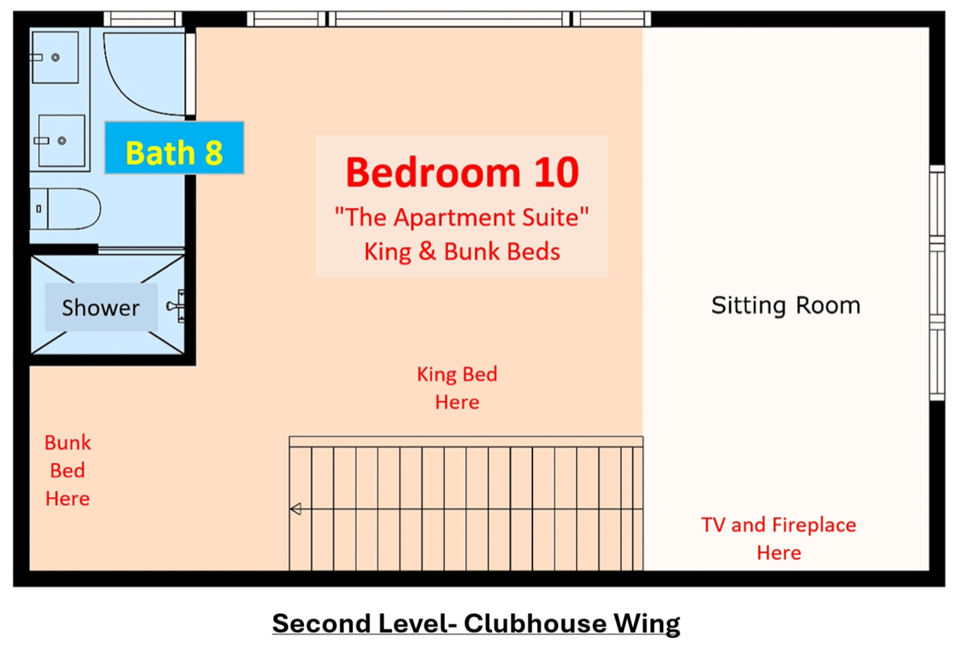 Second Level Clubhouse Wing floor plan