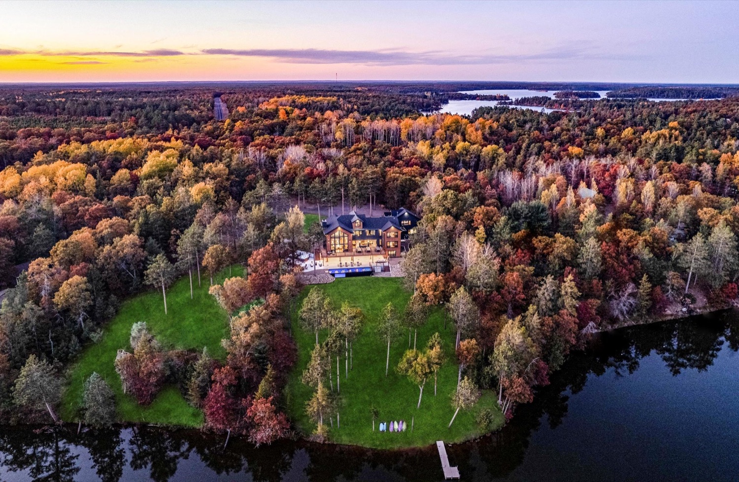 The view of Minong Flowage Lake from the property
